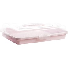 Storemax Borcam, Kek Taşıma Kabı, 44,5 x 30,5 Cm, Kapaklı (Pembe)