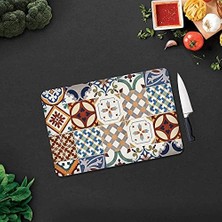 Storemax Decorıta Çini Desen | Cam Kesme Tahtası (30CM x 40CM)