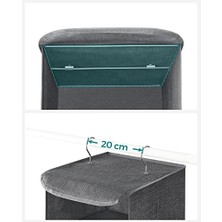 Storemax Asma Düzenleyici, Dolap Düzenleyici, Asma Raf, Asma Depolama, Katlanabilir ve Yerden Tasarruf, Metal Kancalar ve Bambu Ekler, Dokusu, Gri RYCH06G