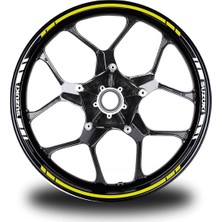 Suzukı Yazılı Kısa Yazısız Uzun Dış Şerit 16'lı Çift Renk Jant Sticker Modeli