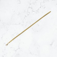 Nova Grup Parlak Düz Örgülü 14 Ayar Altın Bileklik