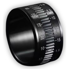 Omark Cotton Kamera Lens Hareketli Yüzük 1 Karat Siyah Çelik Oval Desenli Tek Parça