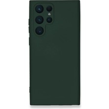 Storemax Kzy Iletişim Galaxy S23 Ultra ile Uyumlu Kapak Içi Kadife Kamera Korumalı Lansman Silikon Kılıf - Yeşil