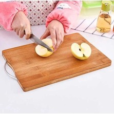 Storemax Bambu Ahşap Kesme Tahtası Çelik Saplı Sebze Doğrama Tahtası Et Sebze Doğrama Tahtası Peynir Servis Sunum Tepsisi 34X24 cm
