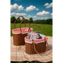 Storemax Kosova Wicker Serisi Hasır Örme 2'li Bezli Piknik Sepeti