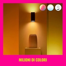 Storemax Wiz Yukarı ve Aşağı Tavan Lambası Ayarlanabilir Beyaz ve Renkli, Kısılabilir, 16 Milyon Renk, Wi-Fi Üzerinden Uygulama/ses ile Akıllı Kontrol, Siyah