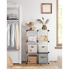 Storemax Takılabilir Raf, Plastik Raf, Dıy Küp Raf, Basamaklı Raf, Raf Sistemi, 6 Bölme, Oyuncaklar, Ayakkabılar, Kitaplar, Oturma Odası, Çocuk Odası, Yatak Odası, 93 x 31 x 93 Cm, Beyaz LPC111S