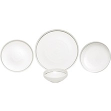 Storemax Porselen Swan Yemek Takımı Gümüş 24 Parça