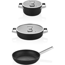 Oms Biogranit 28 cm Karnıyarık | 20 cm Derin Tencere | 26 cm Tava | Indüksiyon Tabanlı