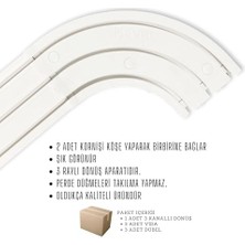 Storemax 3 Raylı Perde Rayı Korniş 90° Dönüş Köşe Aparatı