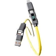 Storemax Heartz 4 In 1 LED Ekranlı 65W-27W Pd USB Ios Type C Super Turbo Fast Aaa+ Kalite Şarj ve Data Kablosu