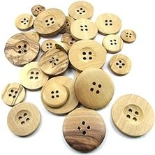 Storemax Tahta Dikme, 4 Delik Yazı Model, Doğal Ahşap, Zeytin AĞACI,100 Adet 15MM-24L