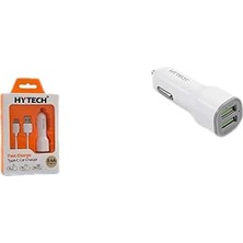 Storemax HY-X46 Type-C Kablolu 3.4A Hızlı Şarj 2 USB Beyaz Araç Şarj Cihazı