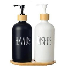 Storemax 2'li Black-White Siyah Beyaz Sıvı Sabunluk 500-ML Alt Tepsili