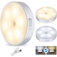 Storemax Wellhise L02 2 Renkli USB Şarjlı Mıknatıslı Hareket Sensörlü Gece Lambası, Koridor, Dolap Içi Aydınlatma Lambası