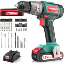 Storemax Akülü Tornavida 60 Nm Maks, 18 V Matkap, 2 x 2,0 Ah Akü ve 57 Parça Aksesuar Seti, Fırçasız Motor, 2 Vites, 21 + 3 Tork Kademesi, Çekiç Fonksiyonlu Matkap