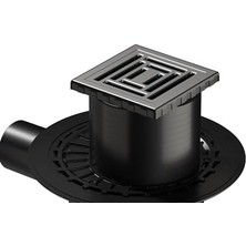 Storemax 5607314 Yalıtımlı Duş Kanalı, Yandan Çıkışlı, 10X10 Cm, Dk 800 Kapak, Mat Krom