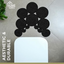 Storemax Tarz Jüt Klozet Önü Paspası - Doğal Jüt, Yıkanabilir ve Dayanıklı Halı, Şık ve Dekoratif Banyo Matı (Siyah)