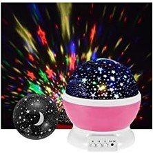 Storemax Dönen Projeksiyon Gece Lambası Star Ay Yıldız LED - Pembe