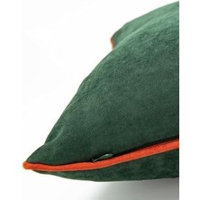 Storemax Renk Seçenekli Turuncu Biyeli Yeşil Kırlent Kılıfı Dekoratif Düz Sade Panoroma Panbiy Yeşil Turuncu 45X45