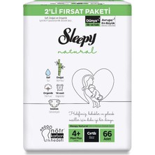 Storemax Sleepy Natural 2'li Fırsat Paketi Bebek Bezi 4+ Numara Maxi Plus 66 Adet