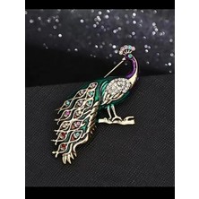 Punky Store Zümrüt Işıltısı Tavuskuşu Broş