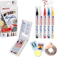 Storemax 5300 Akrilik Markör 5'li Set, Temel Renkler, 5 Akrilik Boya Kalemi Seti, Ince Yuvarlak Uç 1-2 mm