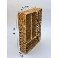 Storemax Hasır Örgülü 5 Gözlü Kaşıklık – Çekmece Içi Kaşık, Çatal, Bıçak Düzenleyici Organizer, Doğal Hasır El Yapımı Mutfak Gereçleri Saklama Ünitesi, Estetik ve Fonksiyonel Tasarım (Plastik Örgü)