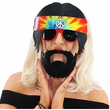 Just Cheap Store Siyah Saçlı Bandana Hippi Parti Gözlüğü