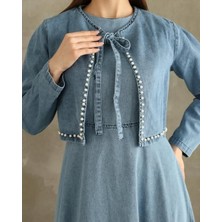 Moda Valenti Fiyonk Detaylı Kot Ceketli Takım