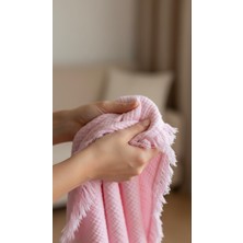 Heianmono 4 Katlı Pembe Rengi %100 Pamuk Müslin Saçaklı Bebek Battaniye (100X120 Cm)