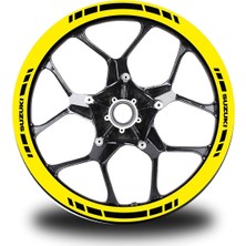 Suzukı Yazılı Kısa Yazısız Kısa Dış Şerit 16'lı Tek Renk Jant Sticker Modeli