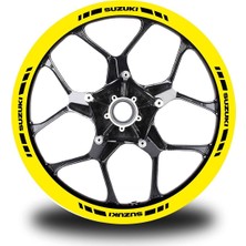 Suzukı Yazılı Kısa Dış Şerit 16'lı Tek Renk Jant Sticker Modeli