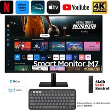 Samsung Akıllı Kumanda Sesli Kontrol Apple-Android Kablosuz Görüntü Aktarım 109 Ekran 43" Inç 4K UHD HDR10 3840 x 2160 Wi-Fi ,hdmı 65W Type-C Akıllı Monitör Tv 43M7