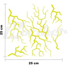 Şimşek Sticker 25X25CM Folyo Kesim Evrensel Desen Kaplama Neon Sarı (Yeşil)