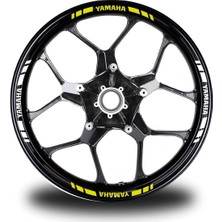 Yamaha Yazılı Kısa Dış Şerit 16'lı Çift Renk Jant Sticker Modeli
