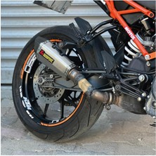 Ktm Duke 125/250/390 Motosiklet Jant Sticker Etiket Modeli Iç & Dış Set Turuncu