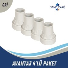 Baston Lastiği Yumuşak Kaymaz Taban Baston Asa Ucu Yüksek Kalite 4'lü Avantaj Paket Gri Renk