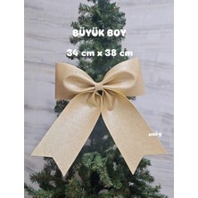 Asöy Büyük Gold Eva Fiyonk Kurdele 34X38 cm Parlak Simli Yılbaşı Temalı Çam Ağacı Süsü Ağaç Dekoru