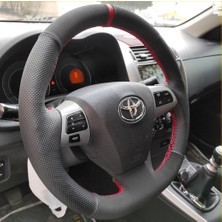 Gürler Oto Kılıf ve Aksesuar Toyota Corolla Auris 2010-2012 Uyumlu Araca Özel Dikmeli Direksiyon Kılıfı