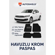Citroen C-Elysée Serisi Tüm Modeller Ile Uyumlu Universal Derin Havuzlu Paspas Krom Karbon