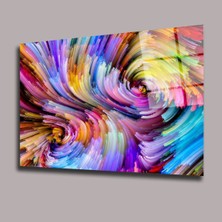 Çeşitli Renk ve Çizgili 2 Renk Cümbüşü Cam Tablo PCT0629