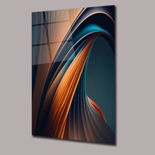 Glassual Art Turuncu Mavi Duvar Kağıdı Renk Cümbüşü Cam Tablo PCT0646
