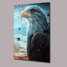Glassual Art Kartal Yan Görünümü Hayvanlar Alemi Cam Tablo PCT0788