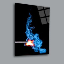 Glassual Art Yanan Kibrit ve Dumanı Karışık Cam Tablo PCT0049