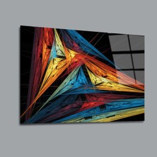 Glassual Art Çeşitli Renkli Üçgenler Renk Cümbüşü Cam Tablo PCT0194