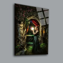 Işığı Tutan Kadın Karışık Cam Tablo PCT0059