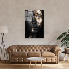 Mavi Gözlü Siyah Tenli Kadın Cam Tablo PCT0417