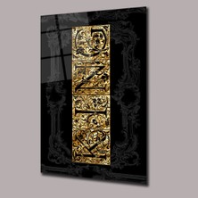 Glassual Art Gold Desenli King Yazısı Dolar Cam Tablo PCT0697