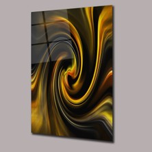 Glassual Art Siyah Sarı Renk Karışımı Renk Gümbüşü Cam Tablo PCT0662